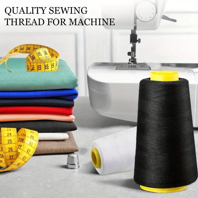 3 Black + 3 White Overlock Thr - Serger Thread Cone ulasan dan harga