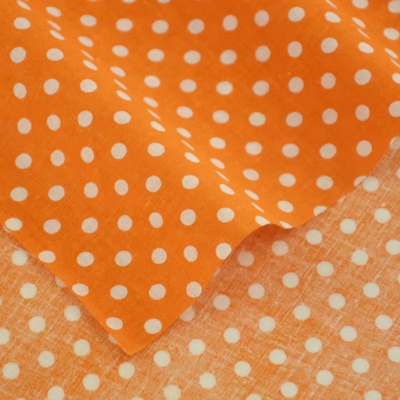 50X150CM White Orange Polka Do - Sewing In Textile ulasan dan harga