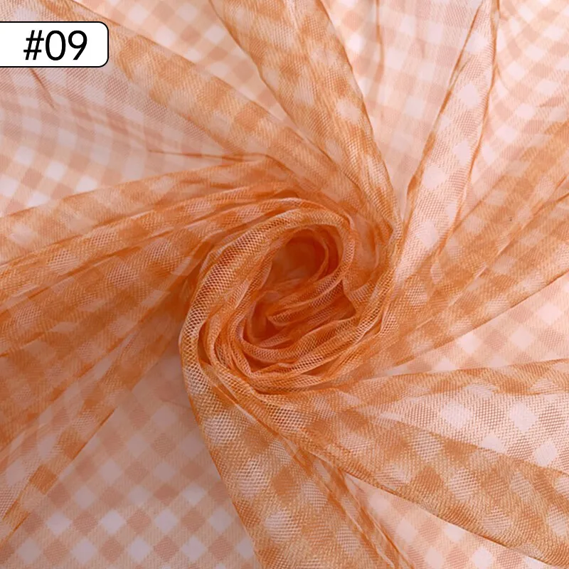 90x150cm Check Mesh Fabric Tra - Sewing Batik Fabric ulasan dan harga