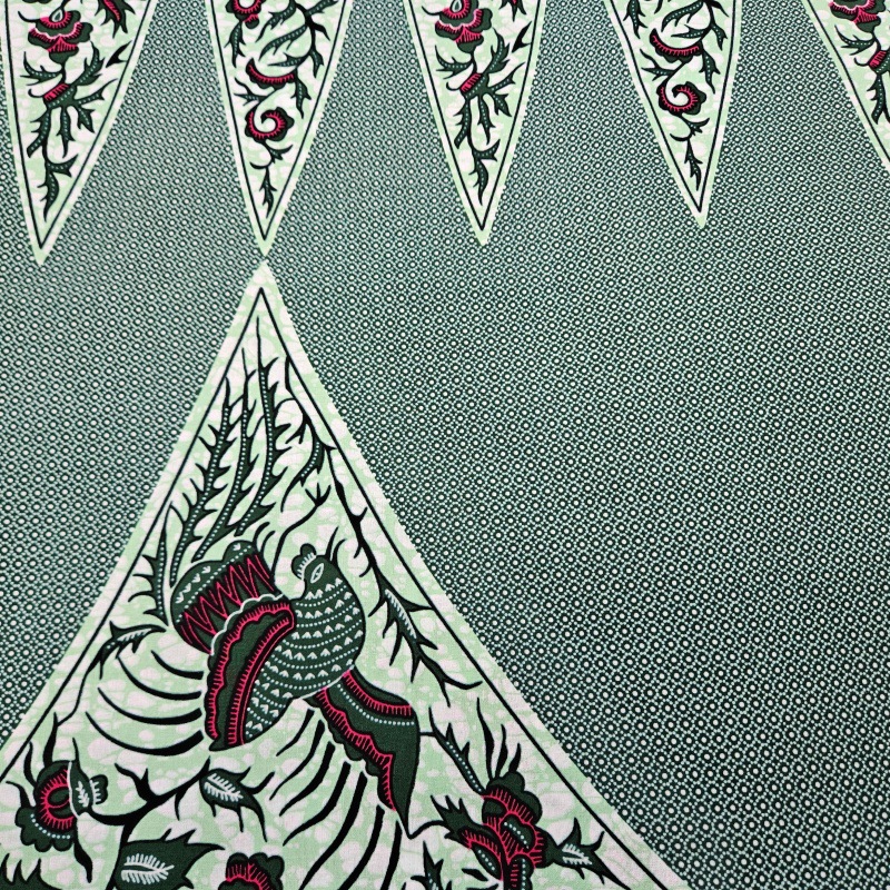 6Yards Long Printed Gray Green - Sewing Batik Fabric ulasan dan harga