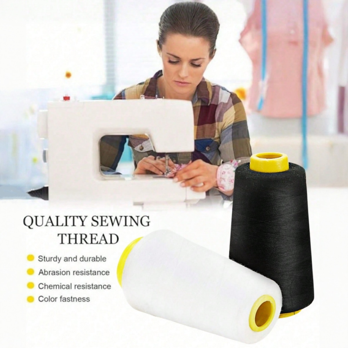 1-6Rolls 3000 Yard Each Serger - Serger Thread Cone ulasan dan harga