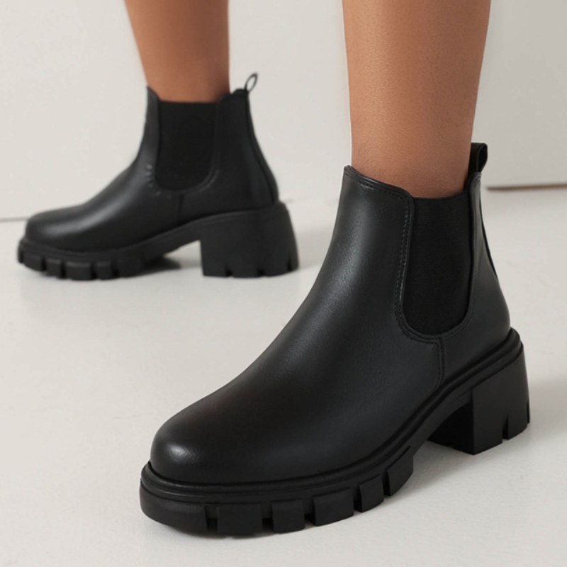 Black Women's Ankle Boots Autu - Sewing Fleece ulasan dan harga