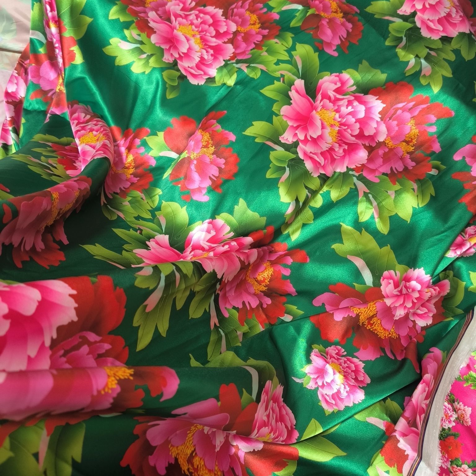 Satin Fabric Cloth without Ove - Sewing In Textile ulasan dan harga