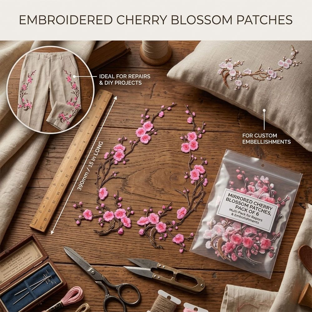 DIY Cherry Blossom Iron On Pat - Sewing In Textile ulasan dan harga